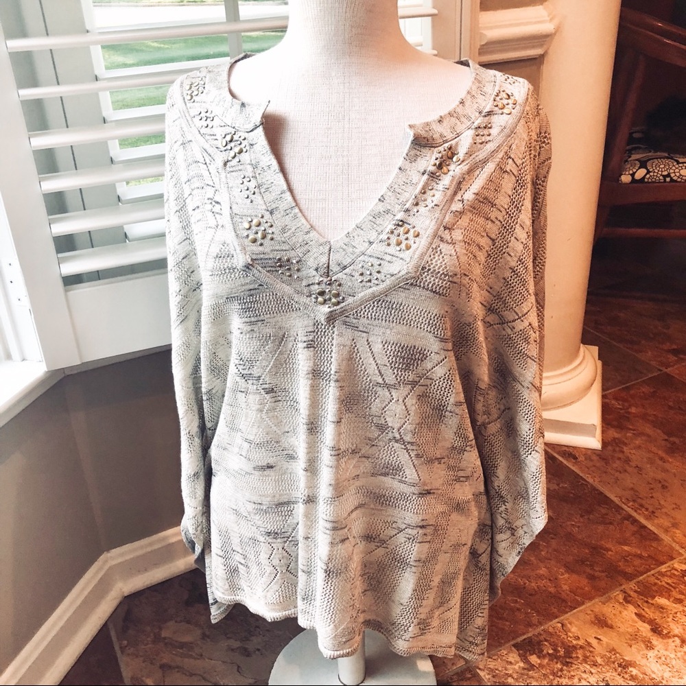 White House Black Market Embellished Sweater Tunic